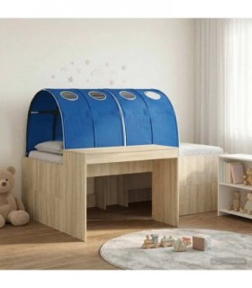 vidaXL Bed Frame with Tunnel 3 pcs Sonoma Oak and Blue 80 x 200 cm