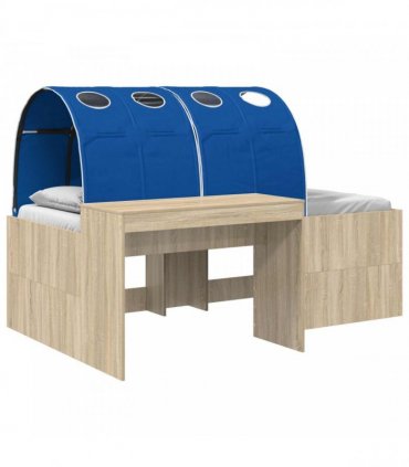 vidaXL Bed Frame with Tunnel 3 pcs Sonoma Oak and Blue 80 x 200 cm