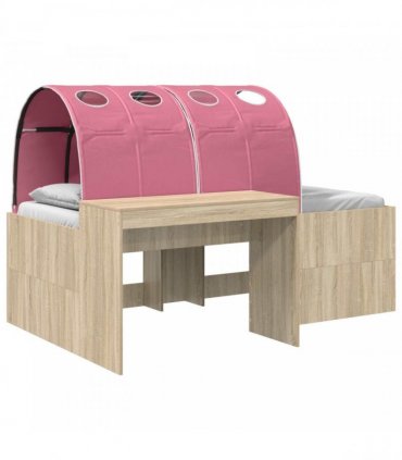 vidaXL Bed Frame with Tunnel 3 pcs Sonoma Oak and Pink 80 x 200 cm