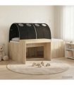 vidaXL Bed Frame with Tunnel 3 pcs Sonoma Oak and Black 80 x 200 cm