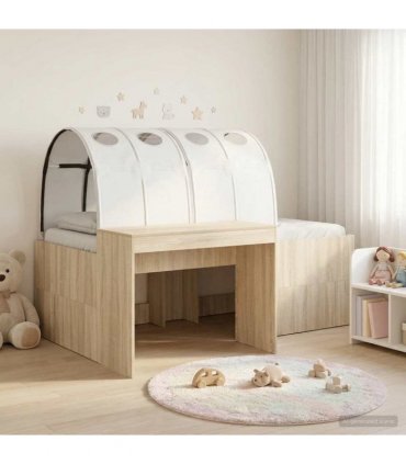 vidaXL Bed Frame with Tunnel 3 pcs Sonoma Oak and White 80 x 200 cm