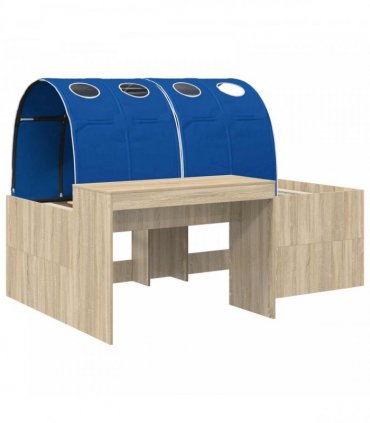 vidaXL Bed with Tunnel 3 pcs Sonoma Oak and Blue Engineered Wood