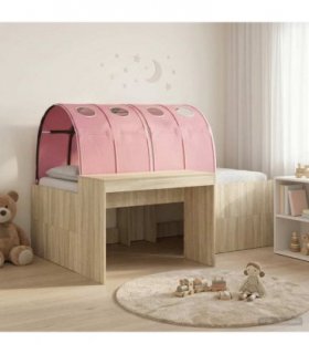 vidaXL Bed with Tunnel 3 pcs Sonoma Oak and Pink Engineered Wood