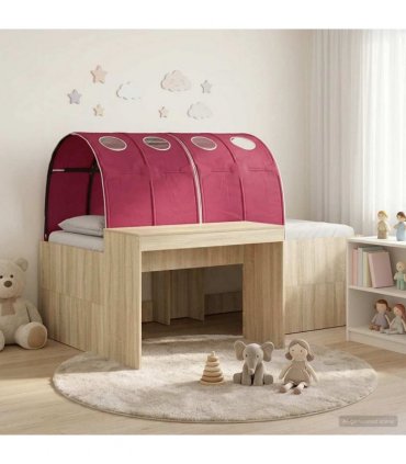 vidaXL Bed with Tunnel 3 pcs Sonoma Oak and Red Engineered Wood
