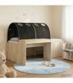 vidaXL Bed with Tunnel 3 pcs Sonoma Oak and Black Engineered Wood