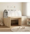 vidaXL Bed with Tunnel 3 pcs Sonoma Oak and White Engineered Wood