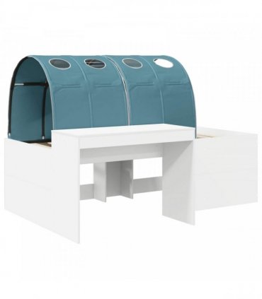 vidaXL Bed with Tunnel 3 pcs White and Light Blue Engineered Wood