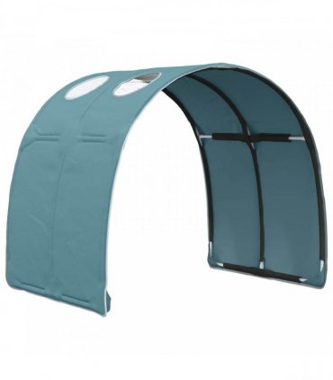 vidaXL Bed with Tunnel 3 pcs White and Light Blue Engineered Wood