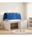 vidaXL Bed with Tunnel 3 pcs White and Blue Engineered Wood