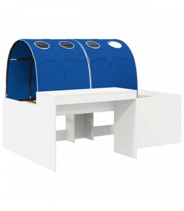 vidaXL Bed with Tunnel 3 pcs White and Blue Engineered Wood