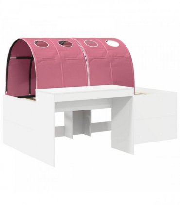 vidaXL Bed with Tunnel 3 pcs White and Pink Engineered Wood