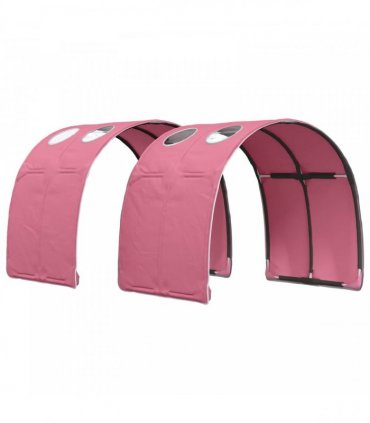 vidaXL Bed with Tunnel 3 pcs White and Pink Engineered Wood