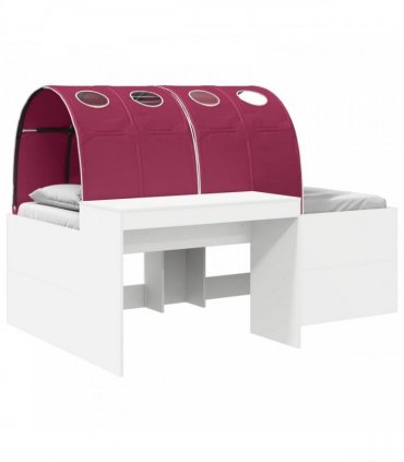 vidaXL Bed with Tunnel 4 pcs White and Red Engineered Wood