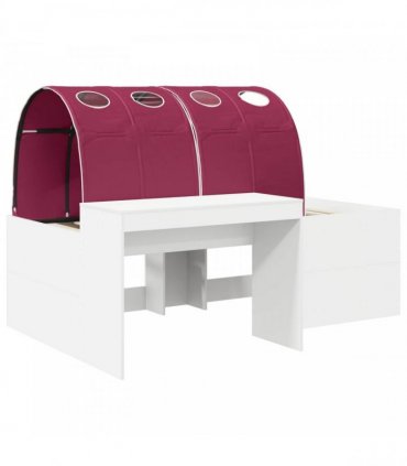 vidaXL Bed with Tunnel 4 pcs White and Red Engineered Wood