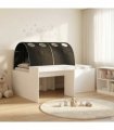 vidaXL Bed with Tunnel 3 pcs White and Black Engineered Wood