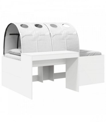 vidaXL Bed with Tunnel 3 pcs White Engineered Wood