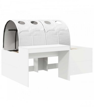 vidaXL Bed with Tunnel 3 pcs White Engineered Wood