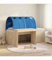 vidaXL Bed with Tunnel 3 pcs Sonoma Oak and Blue Engineered Wood