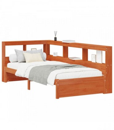 vidaXL Bookcase Bed with Headboard with Storage Solid Pine Wood