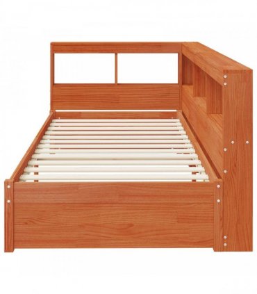 vidaXL Bookcase Bed with Headboard with Storage Solid Pine Wood