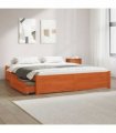 vidaXL Bed Frame 2 pcs Wax Brown 140 x 190 cm Solid Pine Wood