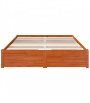 vidaXL Bed Frame 2 pcs Wax Brown 140 x 190 cm Solid Pine Wood