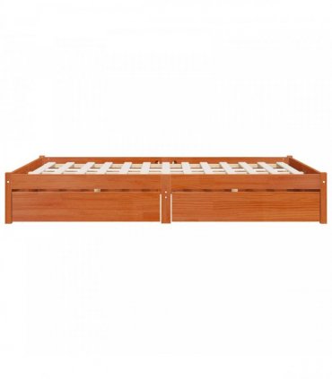 vidaXL Bed Frame 2 pcs Wax Brown 140 x 190 cm Solid Pine Wood