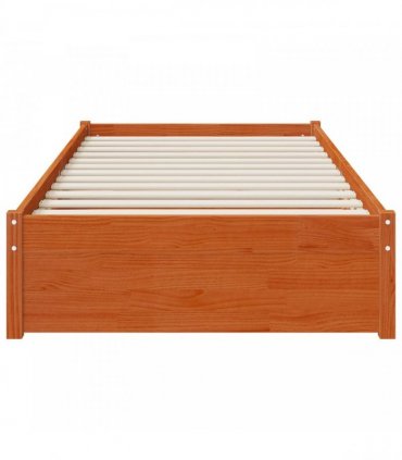 vidaXL Bed Frame with Drawer with Storage 3 pcs Wax Brown Pine Wood