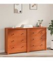 vidaXL Sideboard 2 pcs Wax Brown 140 x 35 x 80 cm Solid Pine Wood