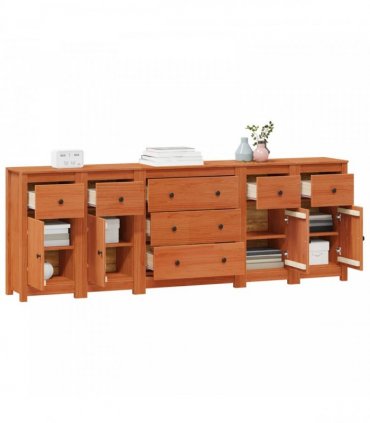 vidaXL Sideboard 5 pcs Wax Brown 226 x 35 x 80 cm Solid Pine Wood