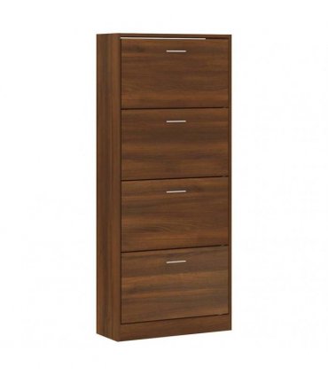 vidaXL Shoe Cabinet Brown Oak 63x24x147 cm Engineered Wood