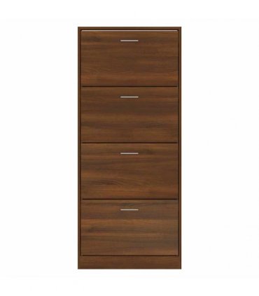 vidaXL Shoe Cabinet Brown Oak 63x24x147 cm Engineered Wood