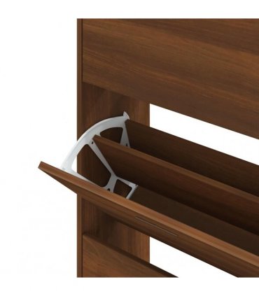 vidaXL Shoe Cabinet Brown Oak 63x24x147 cm Engineered Wood