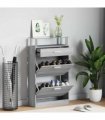vidaXL Shoe Cabinet Grey Sonoma 63x24x104 cm Engineered Wood