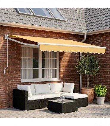 vidaXL Manual Awning 3.5 x 2 m Sand 100% Polyester