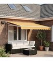 vidaXL Manual Awning with Solar LED 3.5 x 2 m Sand 100% Polyester
