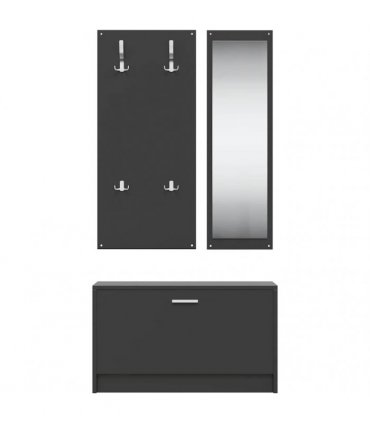 vidaXL 3-in-1 Shoe Cabinet Set Black Engineered Wood