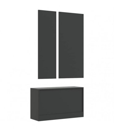 vidaXL 3-in-1 Shoe Cabinet Set Black Engineered Wood