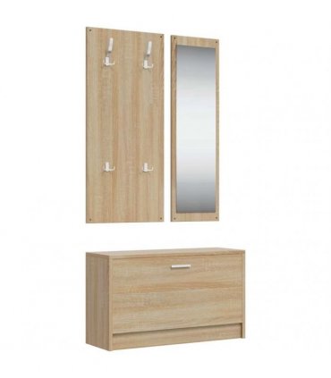 vidaXL 3-in-1 Shoe Cabinet Set Sonoma Oak Engineered Wood