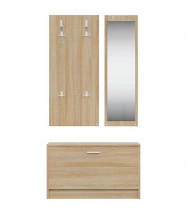 vidaXL 3-in-1 Shoe Cabinet Set Sonoma Oak Engineered Wood