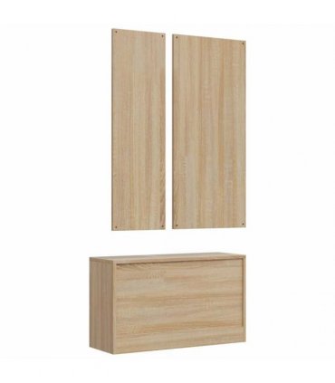 vidaXL 3-in-1 Shoe Cabinet Set Sonoma Oak Engineered Wood