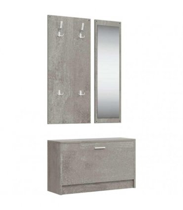 vidaXL 3-in-1 Shoe Cabinet Set Concrete Grey Engineered Wood