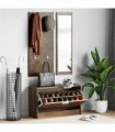 vidaXL 3-in-1 Shoe Cabinet Set Smoked Oak Engineered Wood