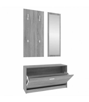 vidaXL 3-in-1 Shoe Cabinet Set Grey Sonoma Engineered Wood