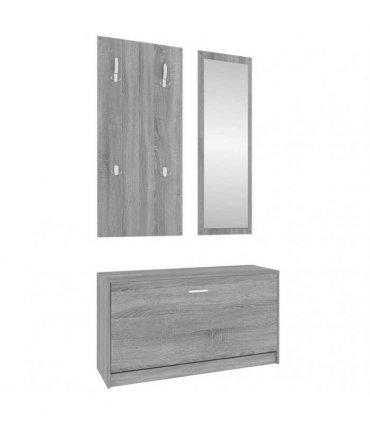 vidaXL 3-in-1 Shoe Cabinet Set Grey Sonoma Engineered Wood