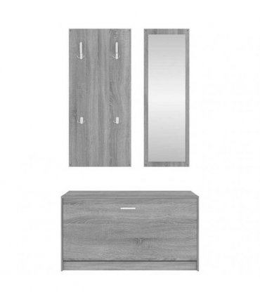 vidaXL 3-in-1 Shoe Cabinet Set Grey Sonoma Engineered Wood