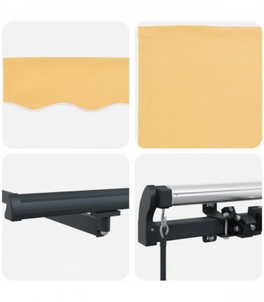 vidaXL Manual Awning 3.5 x 2 m Sand 100% Polyester