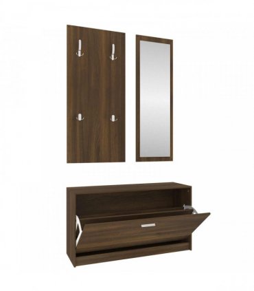 vidaXL 3-in-1 Shoe Cabinet Set Brown Oak Engineered Wood