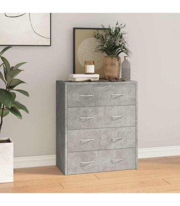 vidaXL Sideboard with 4 Drawers 60x30,5x71 cm Concrete Grey