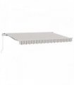 vidaXL Manual Awning 3 x 2.5 m Light Grey and White Stripe